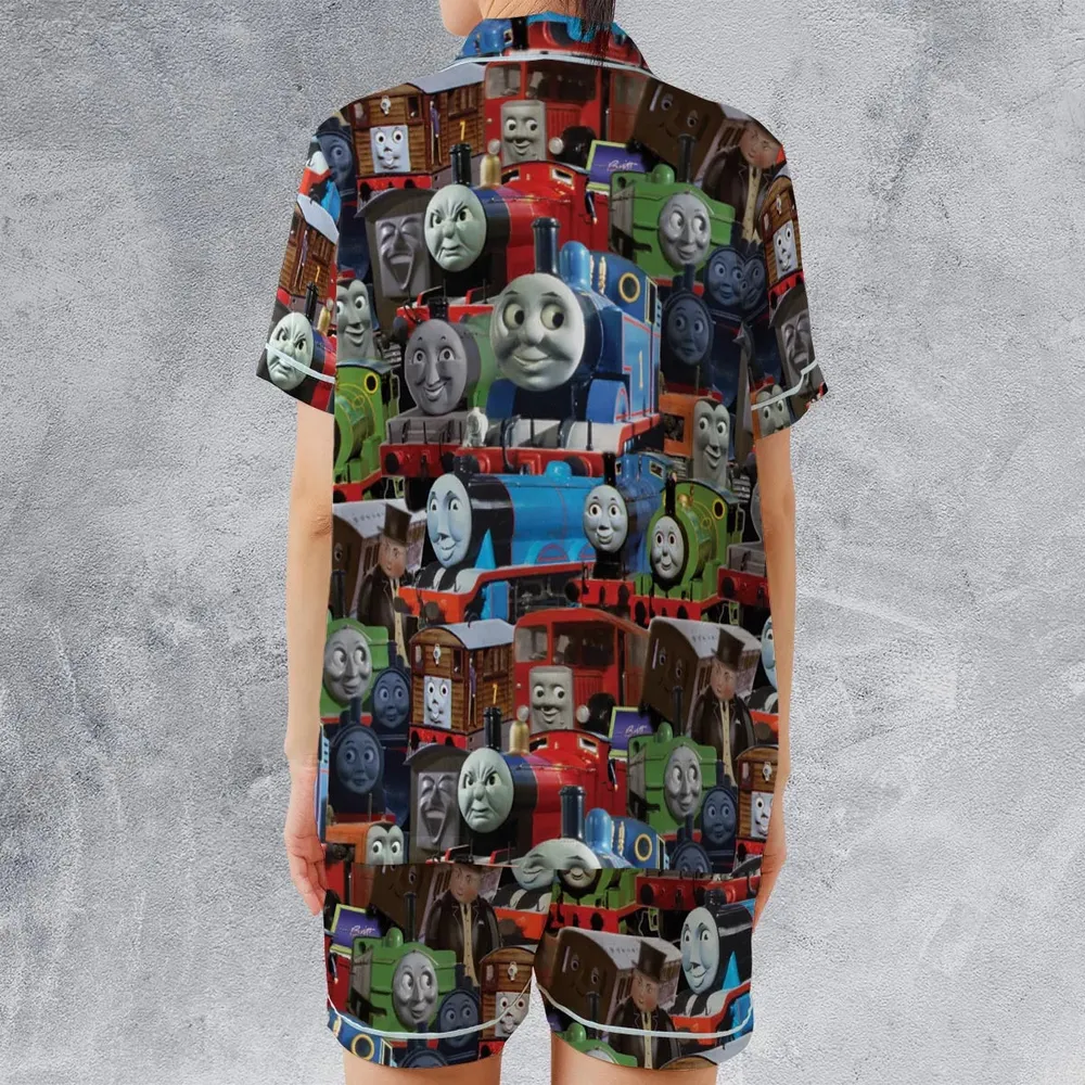 Thomas The Tank Engine Satin Short-Sleeve Pajamas Set - 2