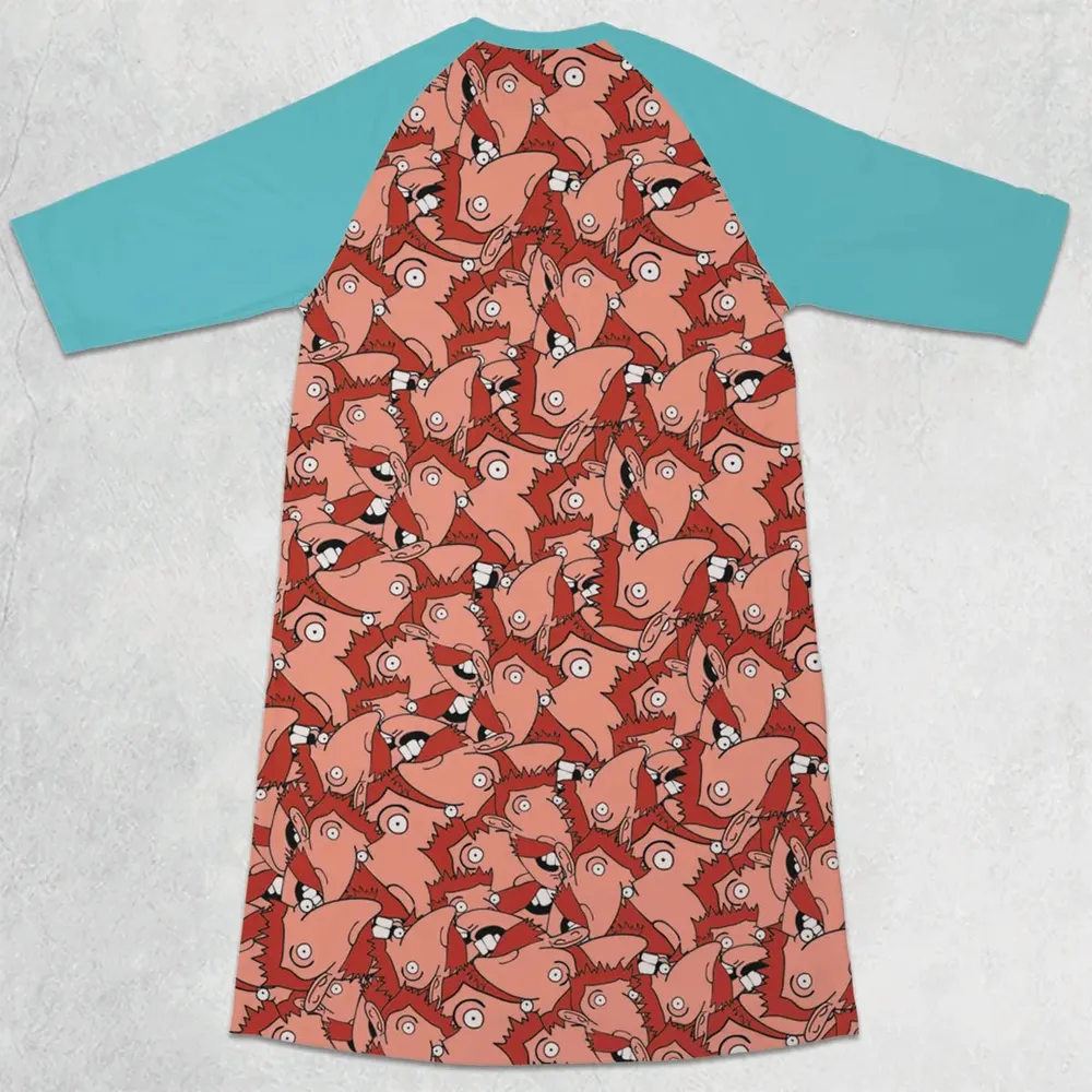 Smashing Threads Nigel Thornberry 3/4 Sleeve Raglan Dress - 2