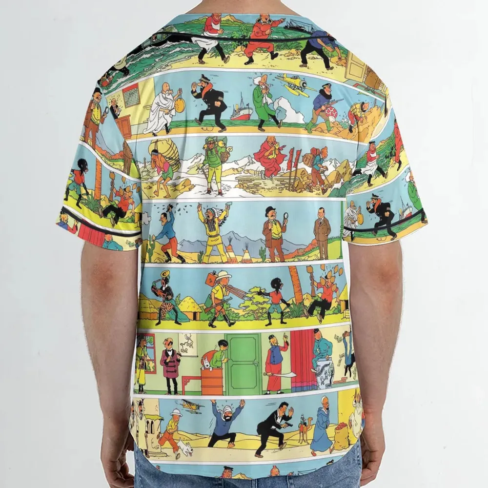 The Story Of Tintin Unisex Baseball Jersey - 2