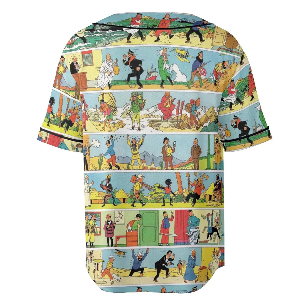The Story Of Tintin Unisex Baseball Jersey - 4