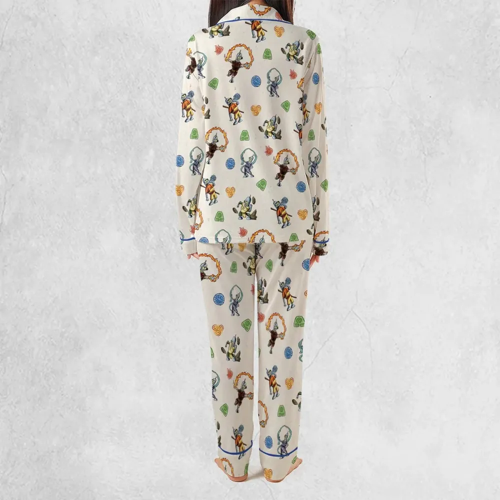 Water Earth Fire Air Bender Futurama Pajamas Set - 3