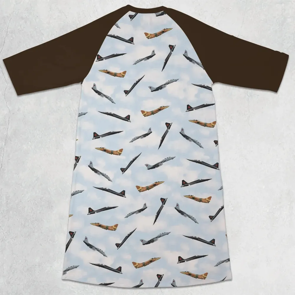 Top Gun Aircraft 3/4 Sleeve Raglan Dress - 2