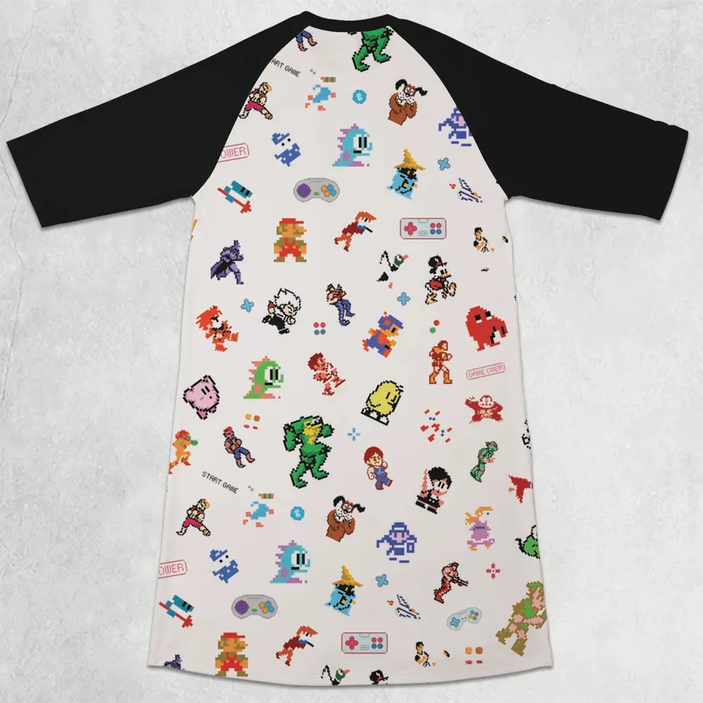 Iconic Video Game Characters 3/4 Sleeve Raglan Dress - 2