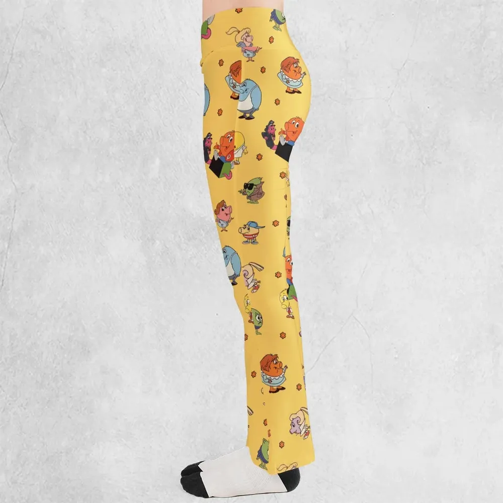 80s Arcade Game Qbert Flare Leggings - 3