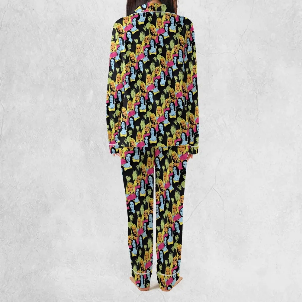 Retro Superwomen Belted Buckled and Booted Pajamas Set - 3