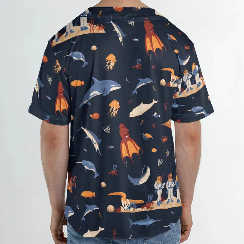 Around The Word Under The Sea Unisex Baseball Jersey - 2