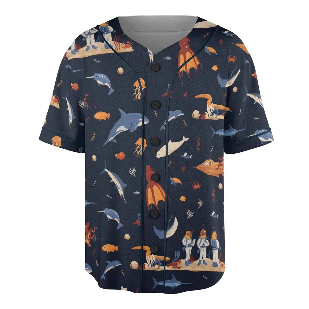 Around The Word Under The Sea Unisex Baseball Jersey - 3
