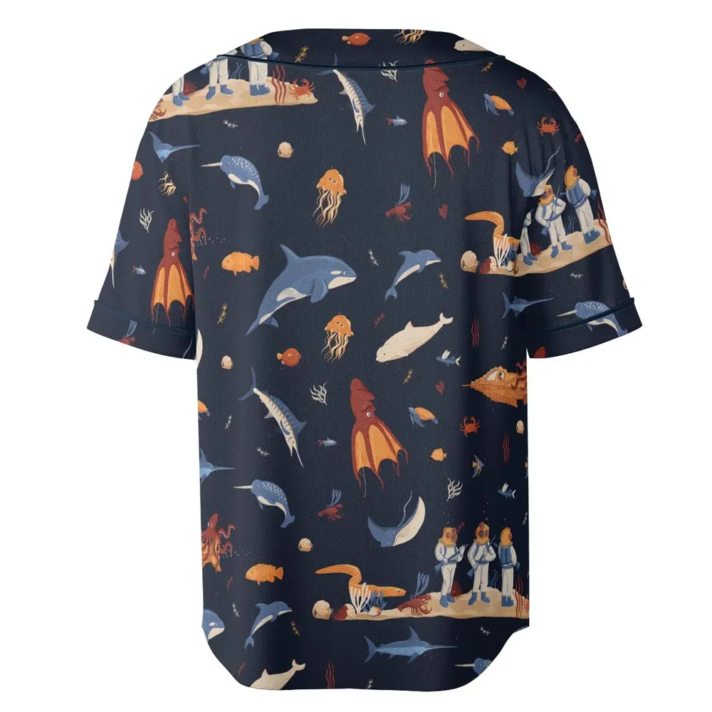 Around The Word Under The Sea Unisex Baseball Jersey - 4