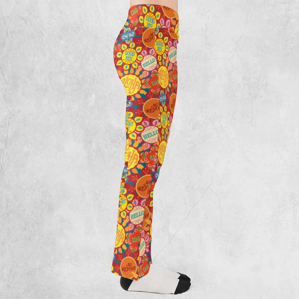 It's a Small World Flowers Flare Leggings - 2
