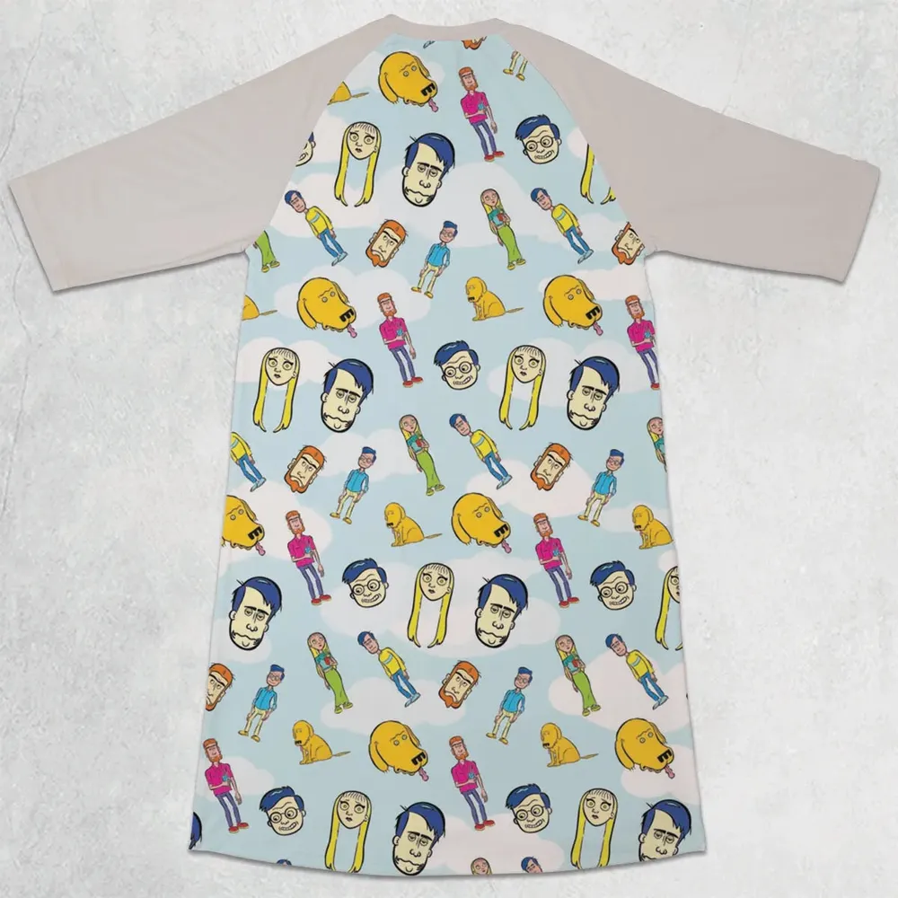 Mission Hill Characters 3/4 Sleeve Raglan Dress - 2