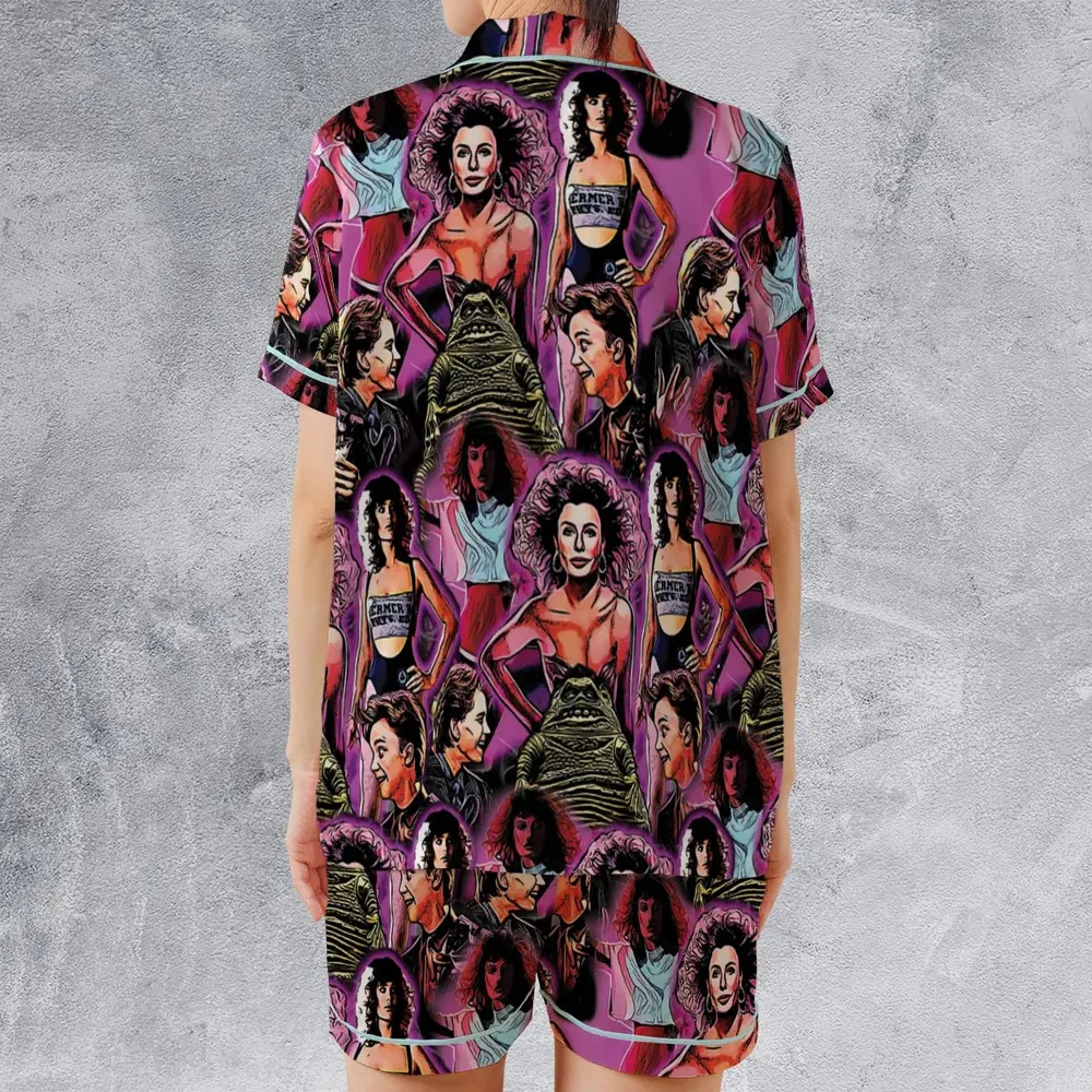 Stuck With The Weird Science Satin Short-Sleeve Pajamas Set - 2