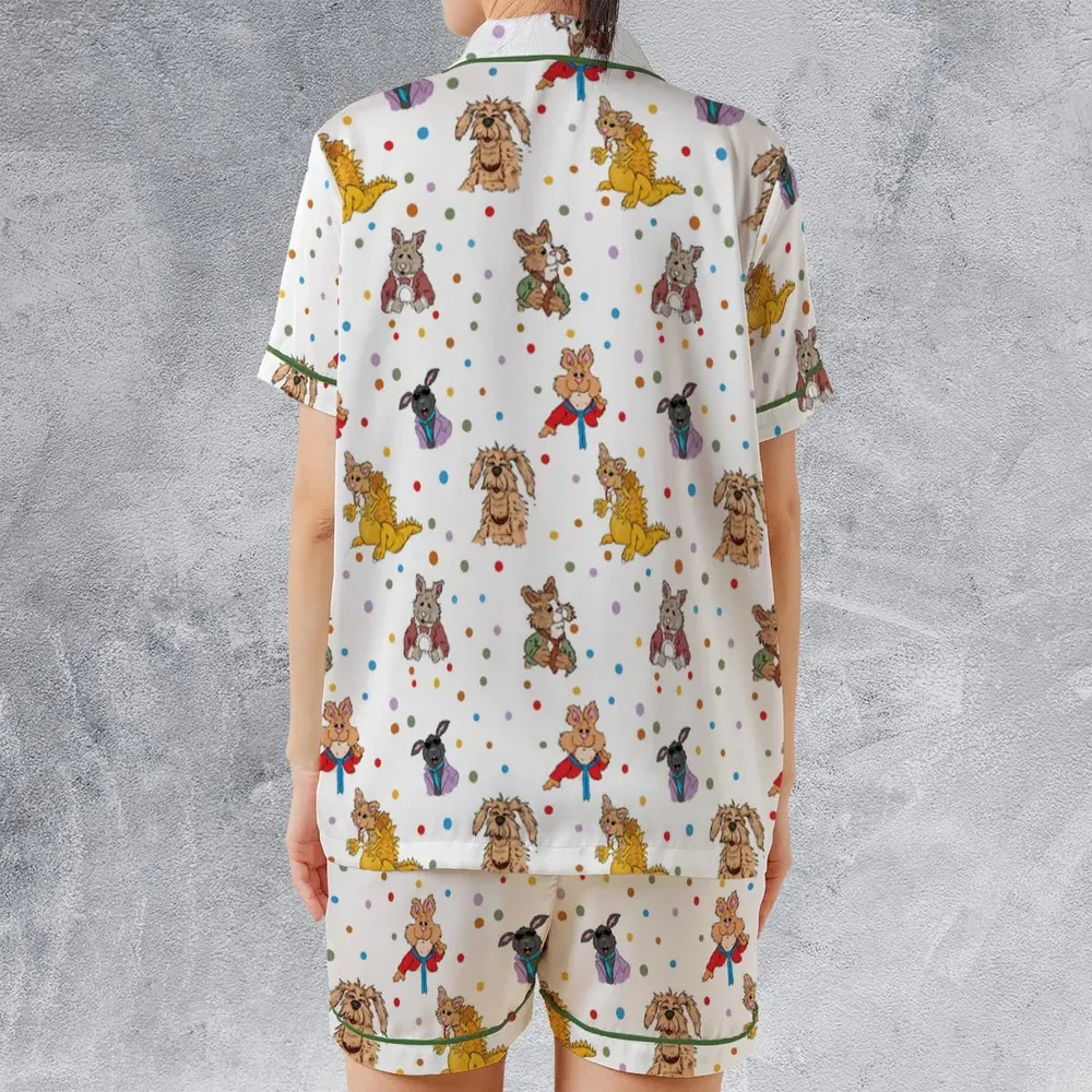 Tale of the Bunny Picnic Characters Satin Short-Sleeve Pajamas Set - 2