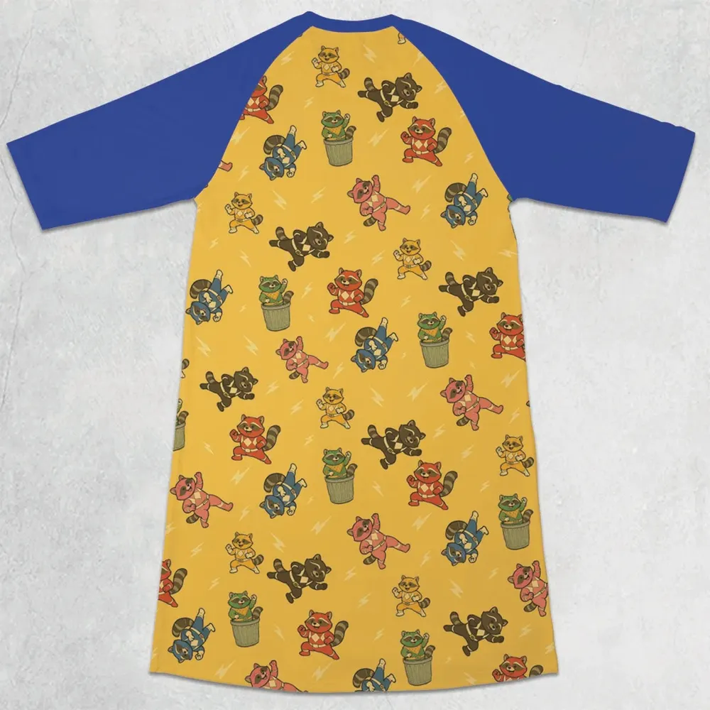 Morphin Time Trash Panda 3/4 Sleeve Raglan Dress - 2
