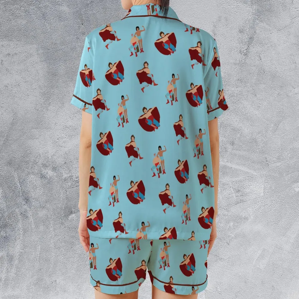 Wrestle Style Nacho Libre Satin Short-Sleeve Pajamas Set - 2