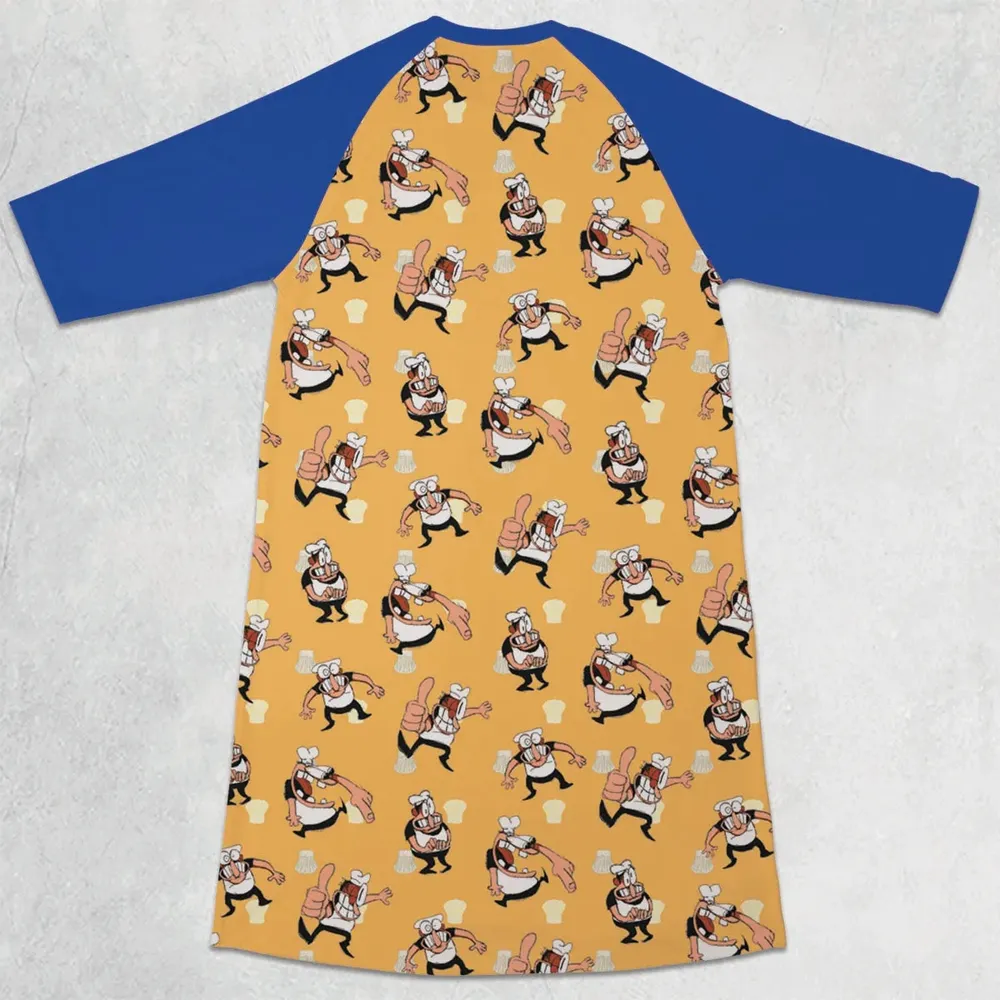 Peppino Sprites Pizza Tower 3/4 Sleeve Raglan Dress - 2