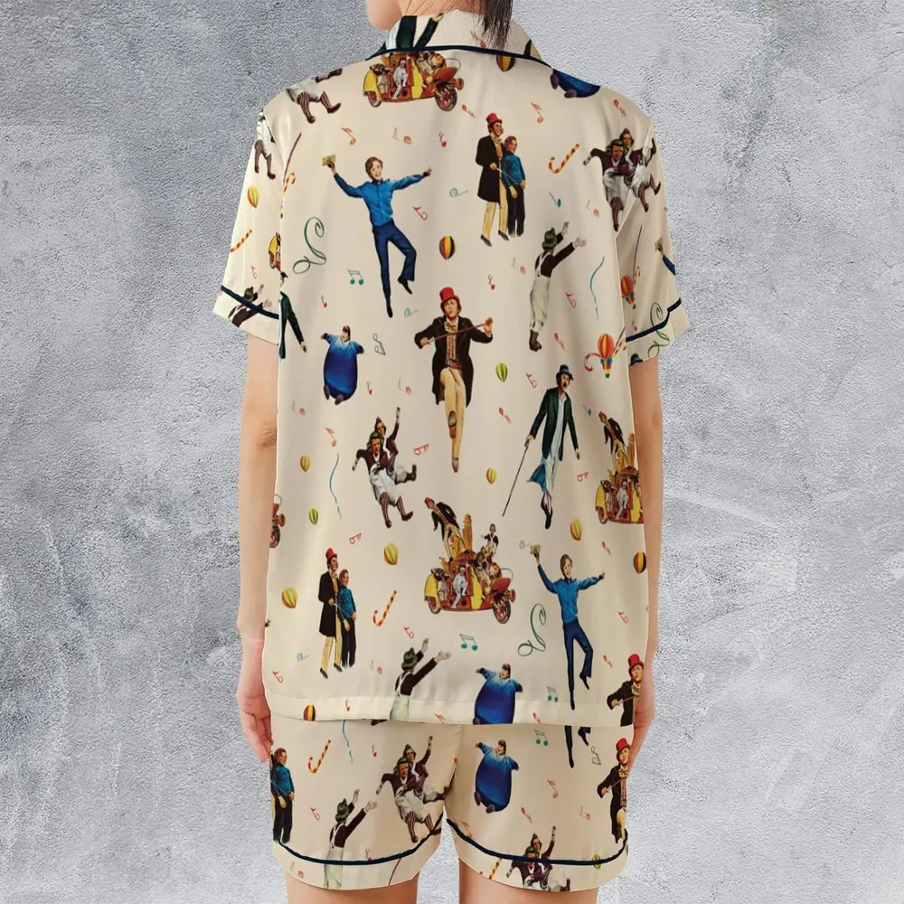 It's Scruumdidiyumptious Willy Wonka And Chocolate Factory Satin Short-Sleeve Pajamas Set - 2
