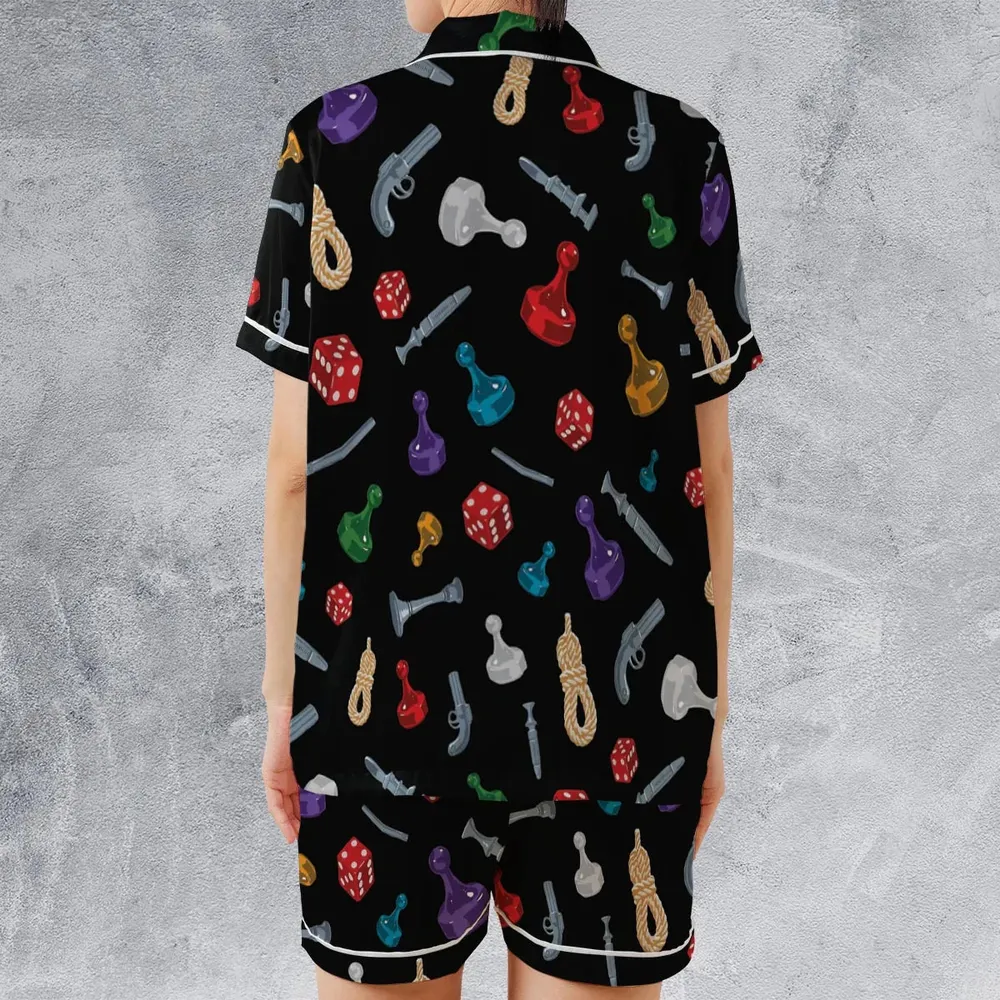 Clue in North America Satin Short-Sleeve Pajamas Set - 2