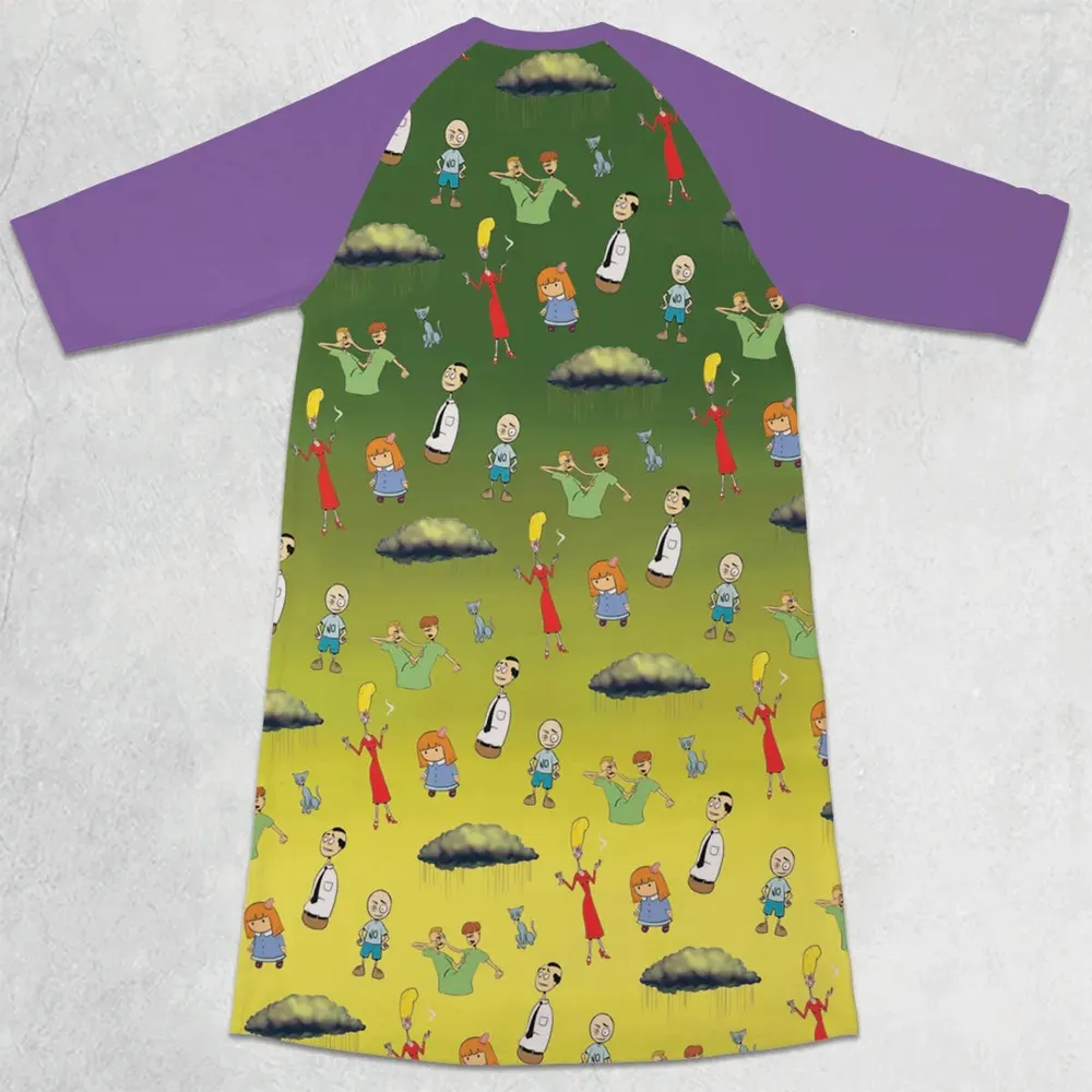 The Oblongs Retro TV Show 3/4 Sleeve Raglan Dress - 2