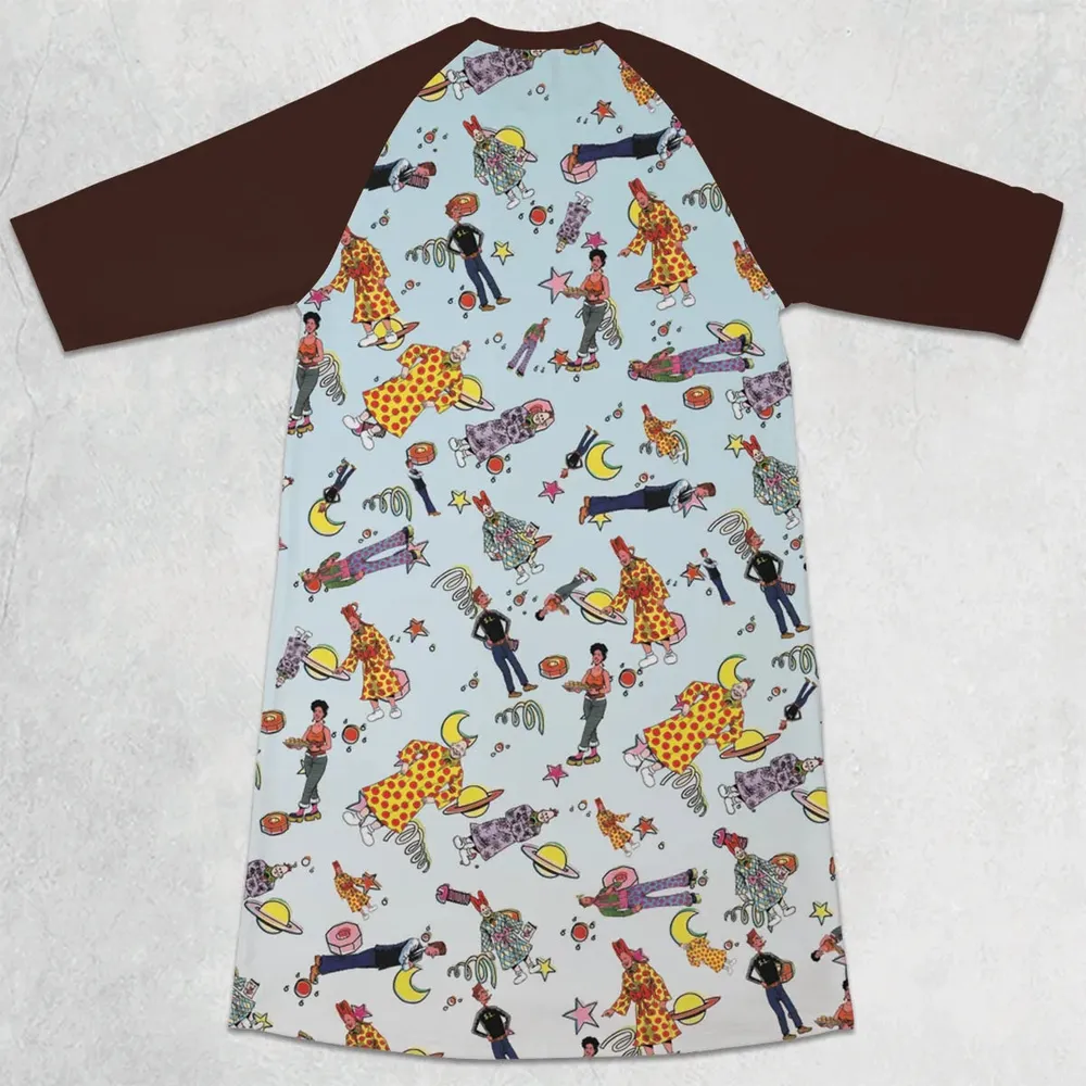 Zippy The Pinhead Characters 3/4 Sleeve Raglan Dress - 2