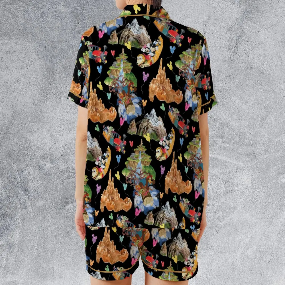 Mountain Magic Kingdom Parks Satin Short-Sleeve Pajamas Set - 2