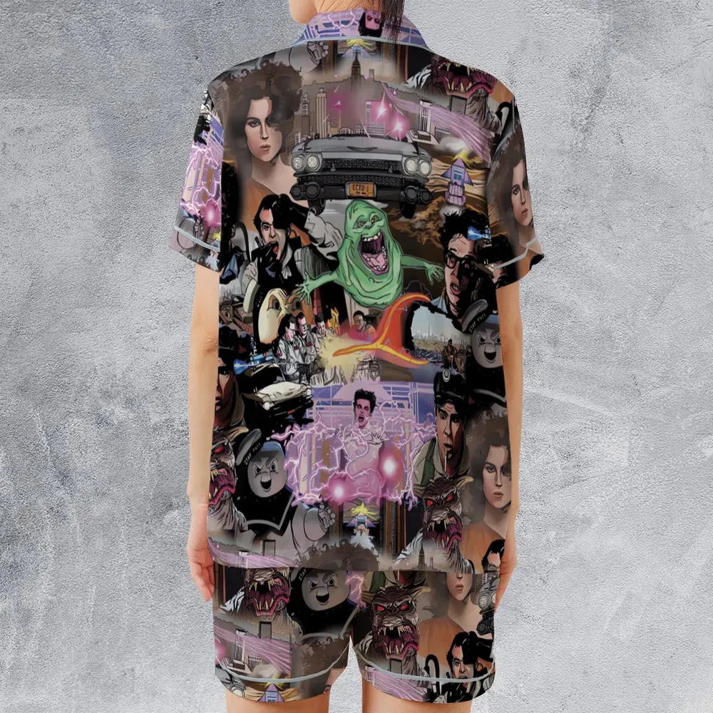 Ghostbusters Comic Style Montage Satin Short-Sleeve Pajamas Set - 2