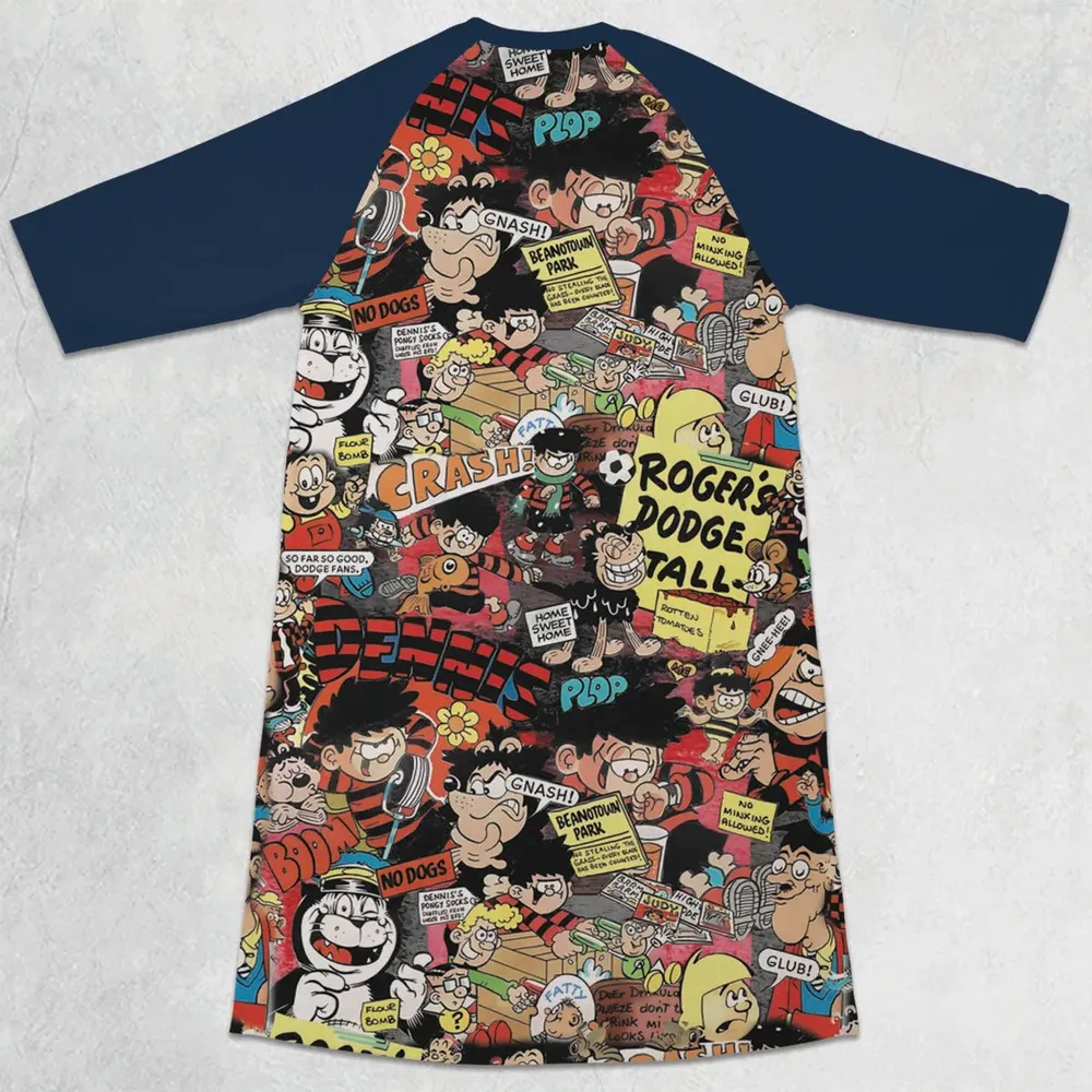 Retro Rebel Beano 3/4 Sleeve Raglan Dress - 2
