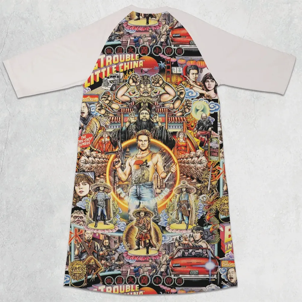 Big Trouble in Little China 3/4 Sleeve Raglan Dress - 2