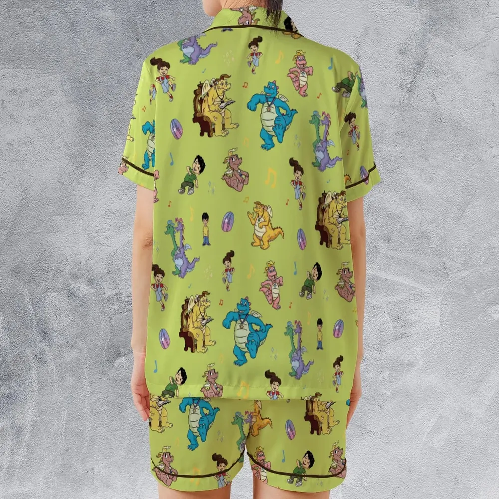 Dragontales Characters Satin Short-Sleeve Pajamas Set - 2