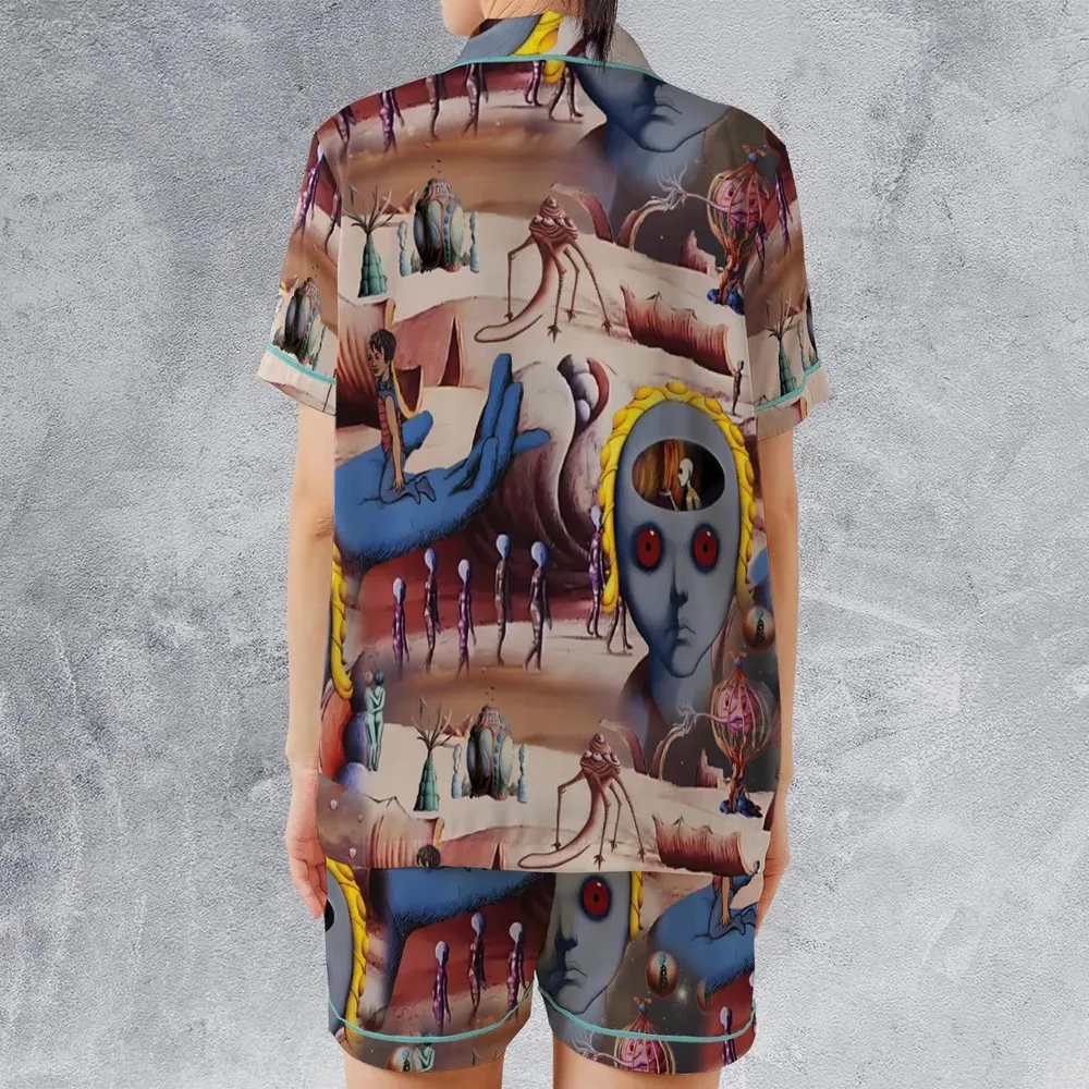 Panorama Moments Fantastic Planet Satin Short-Sleeve Pajamas Set - 2