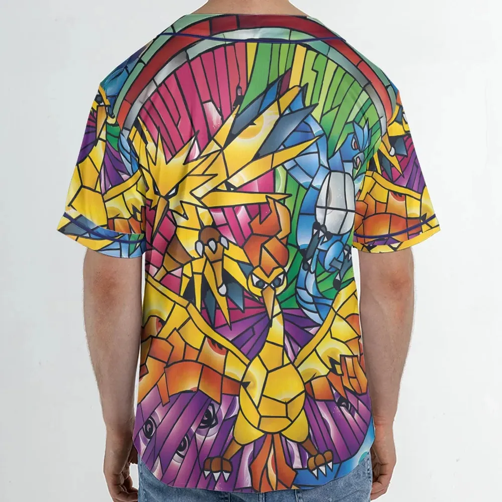 Legendary Birds Pokemon Unisex Baseball Jersey - 2