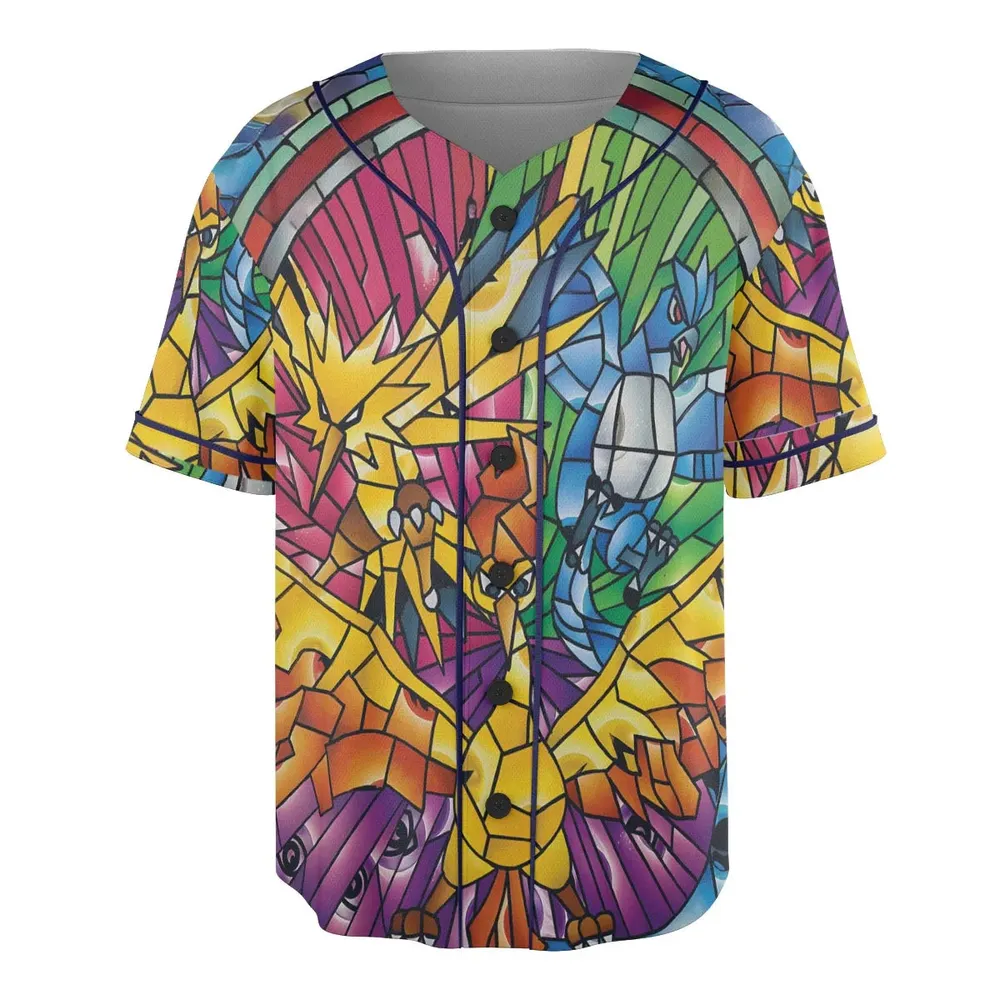 Legendary Birds Pokemon Unisex Baseball Jersey - 3
