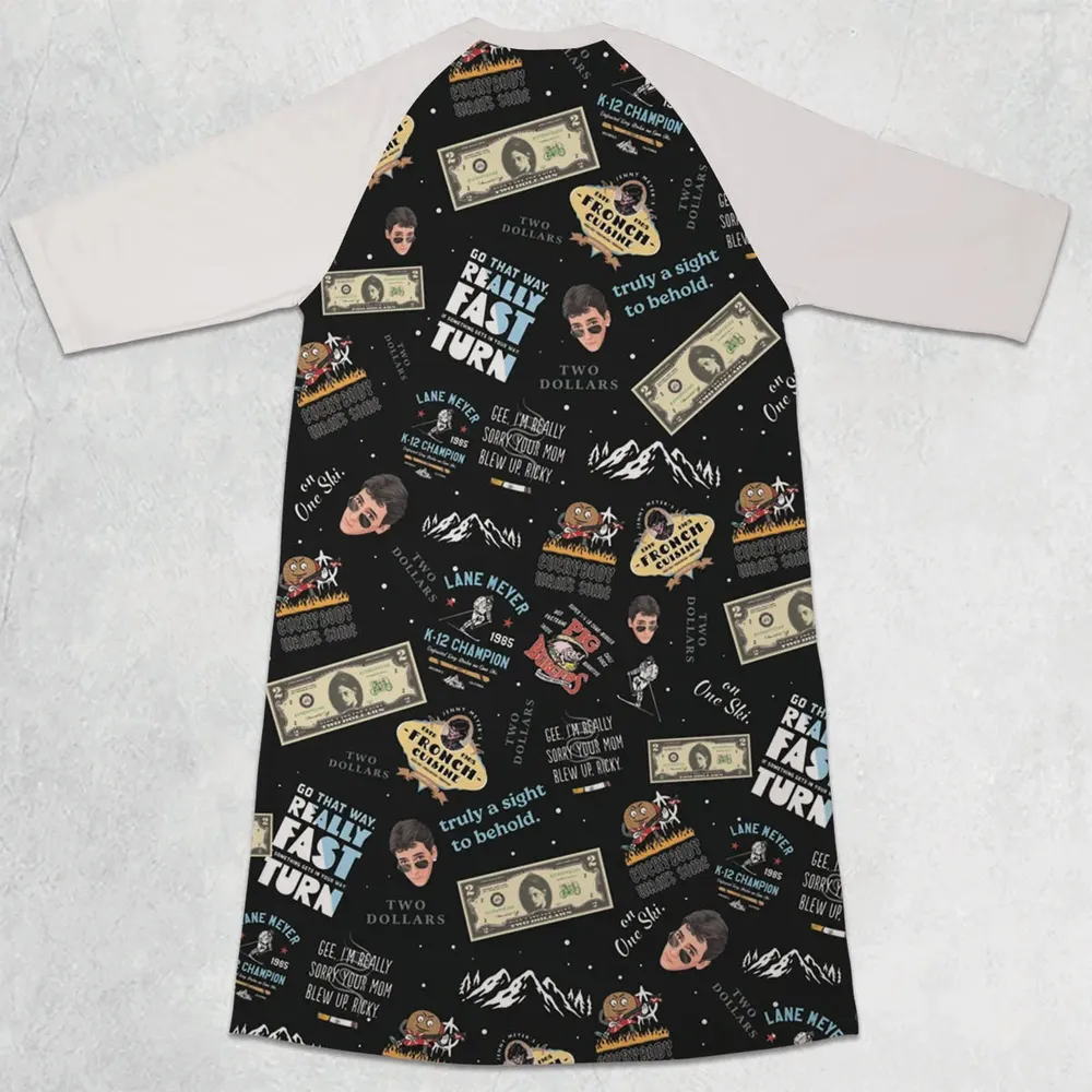 Better Off Dead 3/4 Sleeve Raglan Dress - 2