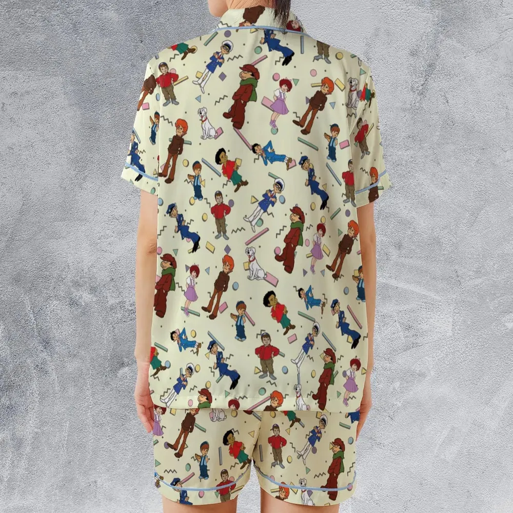 The Little Rascals Cartoon Characters Satin Short-Sleeve Pajamas Set - 2