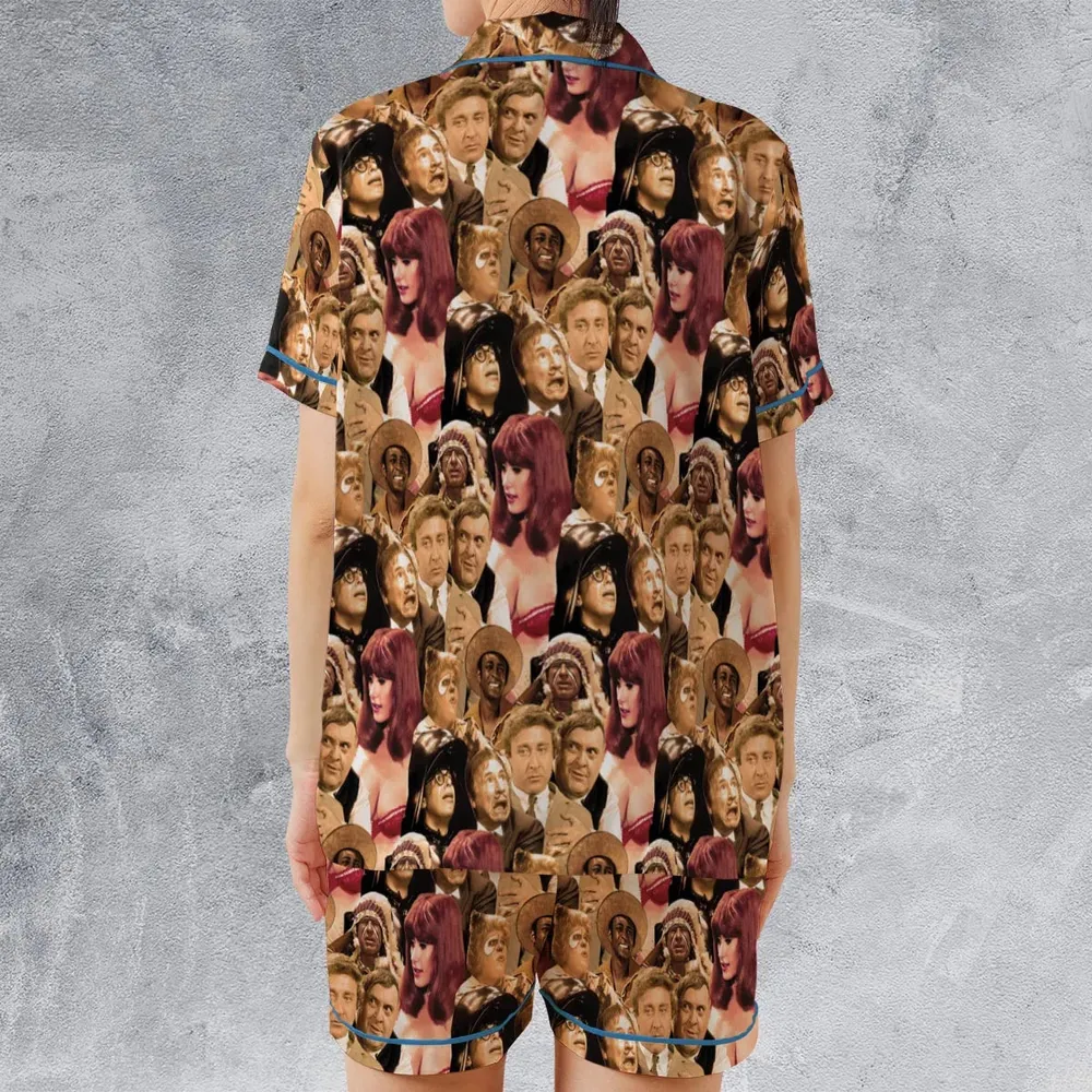 Mel Brook's movies collage Satin Short-Sleeve Pajamas Set - 2