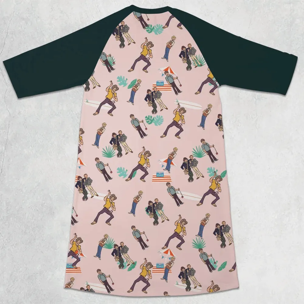 The Beach Boys 3/4 Sleeve Raglan Dress - 2