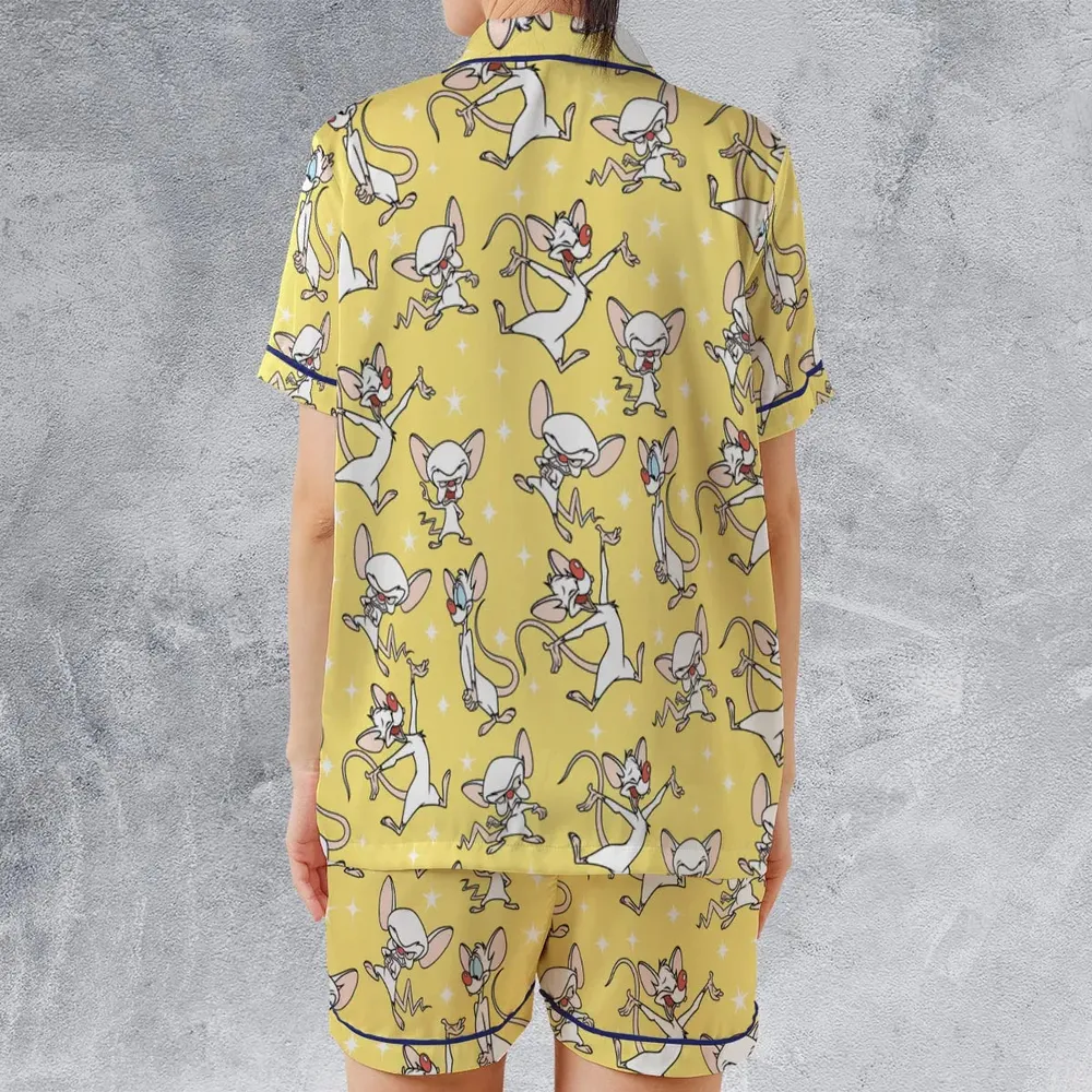 Lab Style Pinky and the Brain Satin Short-Sleeve Pajamas Set - 2