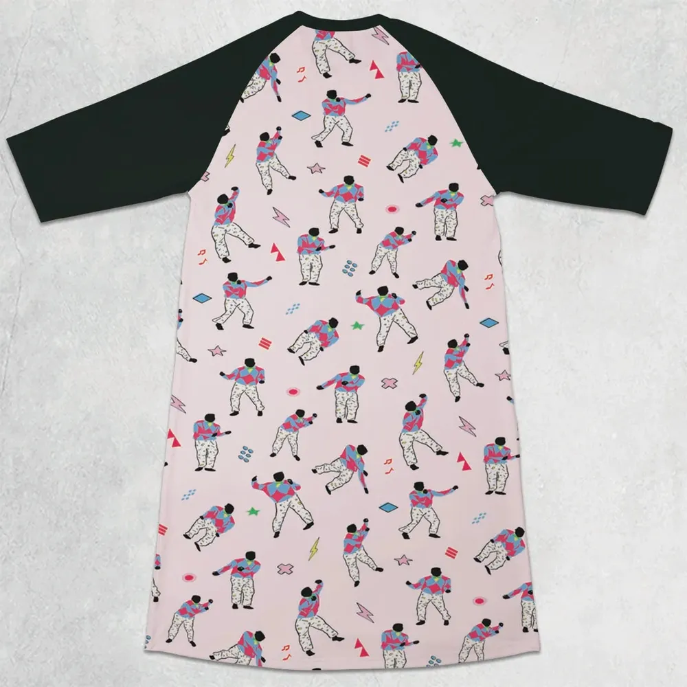 Carlton Dance The Fresh Prince of Bel-Air 3/4 Sleeve Raglan Dress - 2