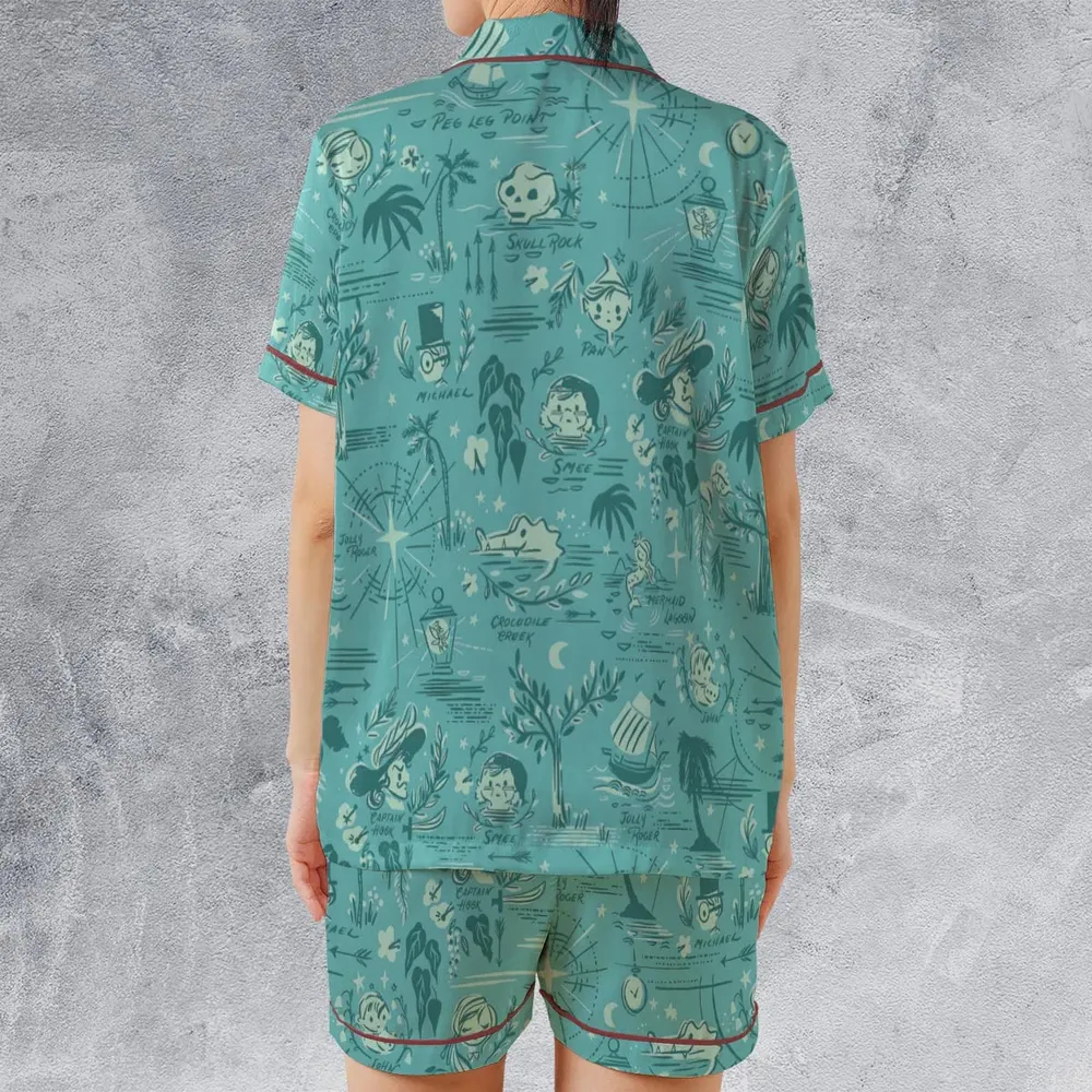 Forever Neverland Peter Pan Satin Short-Sleeve Pajamas Set - 2