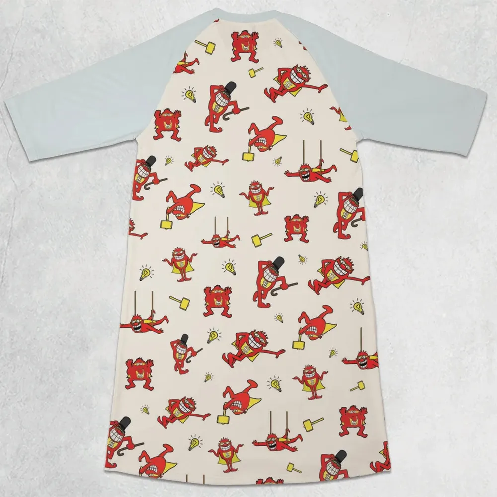 Whammies Press Your Luck 3/4 Sleeve Raglan Dress - 2