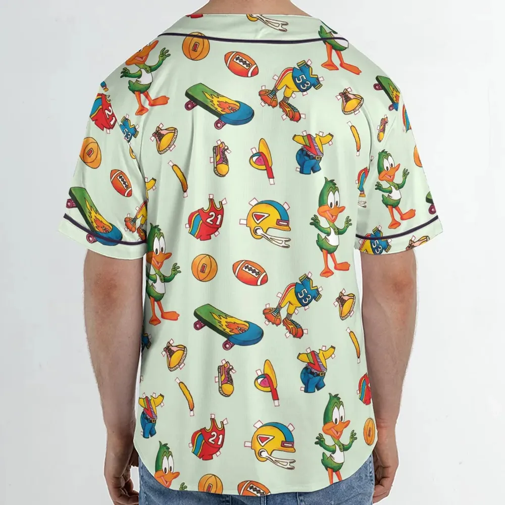 Plucky Duck Tiny Toon Adventures Unisex Baseball Jersey - 2