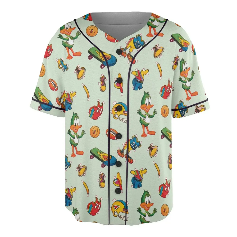 Plucky Duck Tiny Toon Adventures Unisex Baseball Jersey - 3