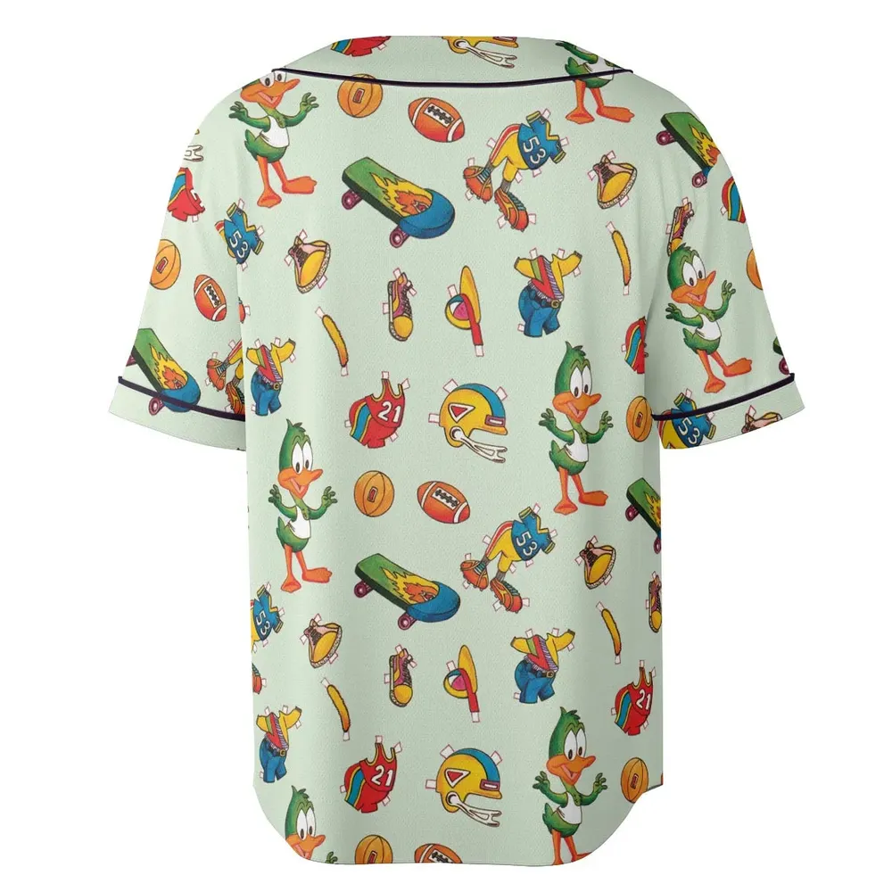Plucky Duck Tiny Toon Adventures Unisex Baseball Jersey - 4
