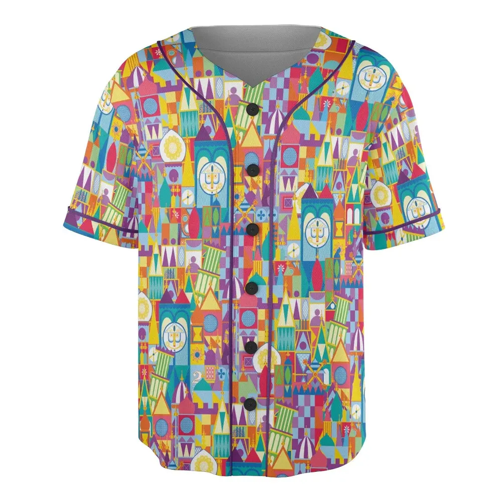 It's a Small World Unisex Baseball Jersey - 3