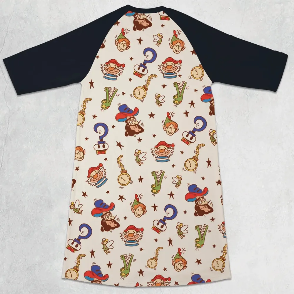 Fly With Pan Peter Pan 3/4 Sleeve Raglan Dress - 2