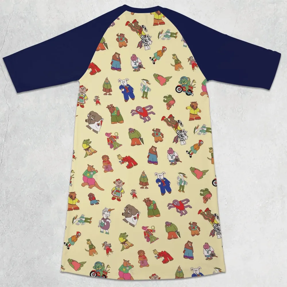 Sweet Pickles Characters 3/4 Sleeve Raglan Dress - 2