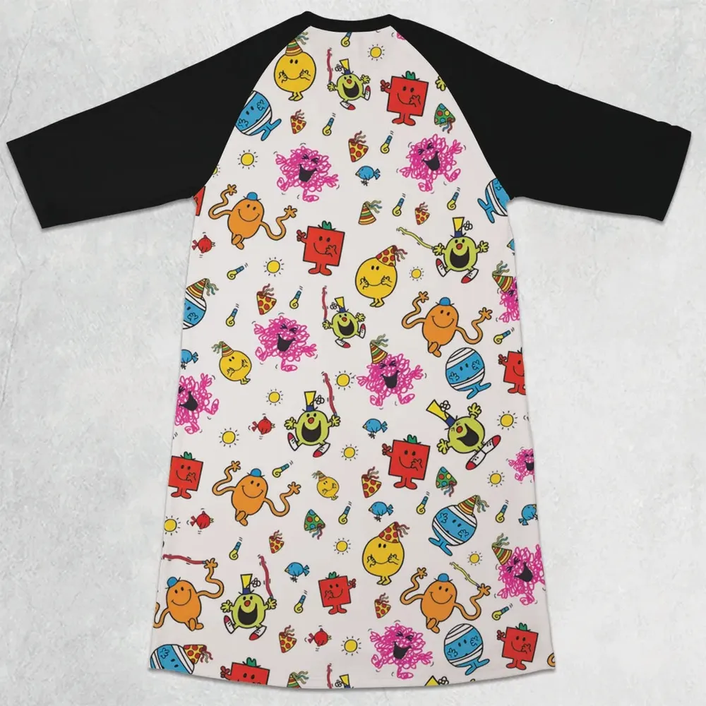 Party Mr. Men Little Miss 3/4 Sleeve Raglan Dress - 2