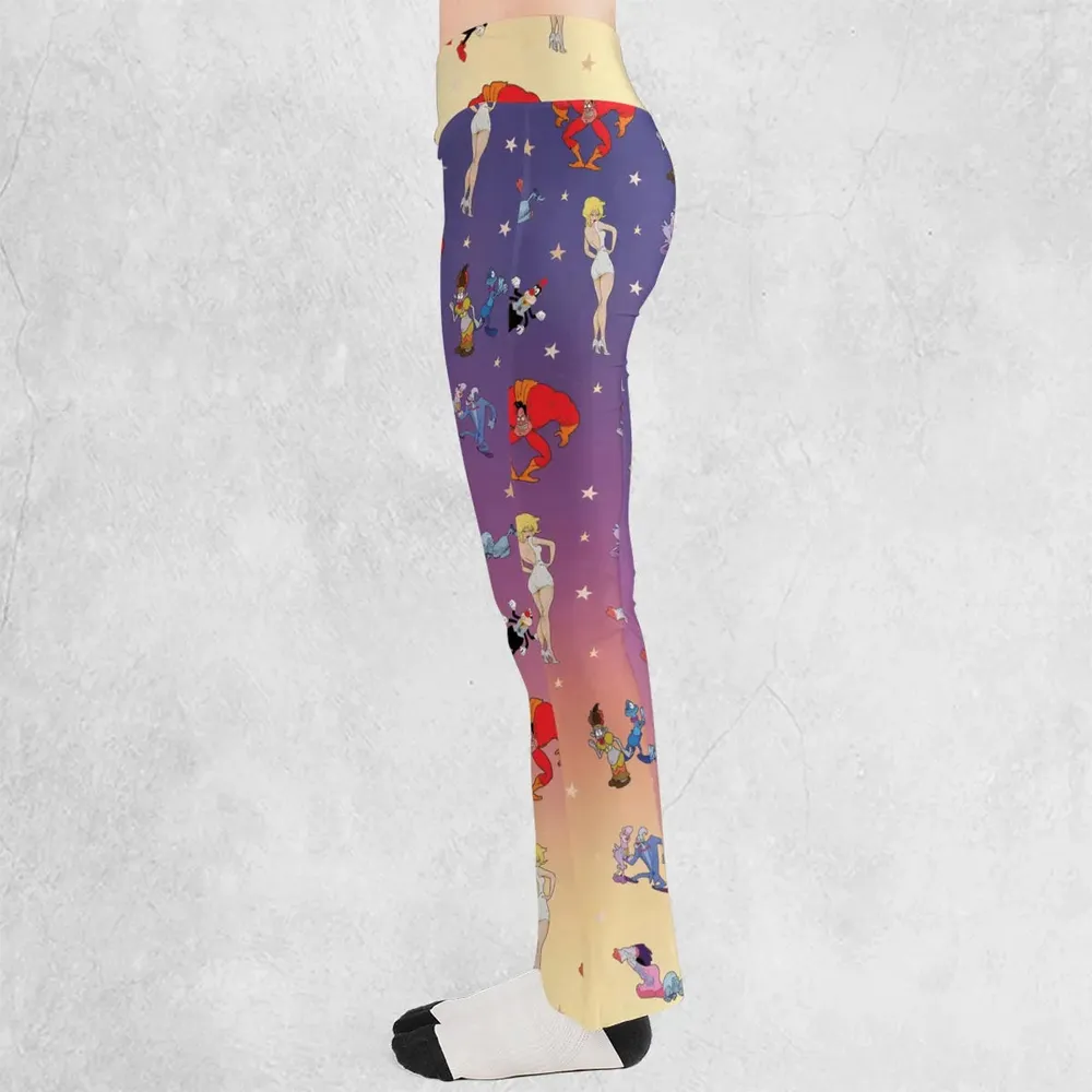 Cool World Cartoon Characters Flare Leggings - 3