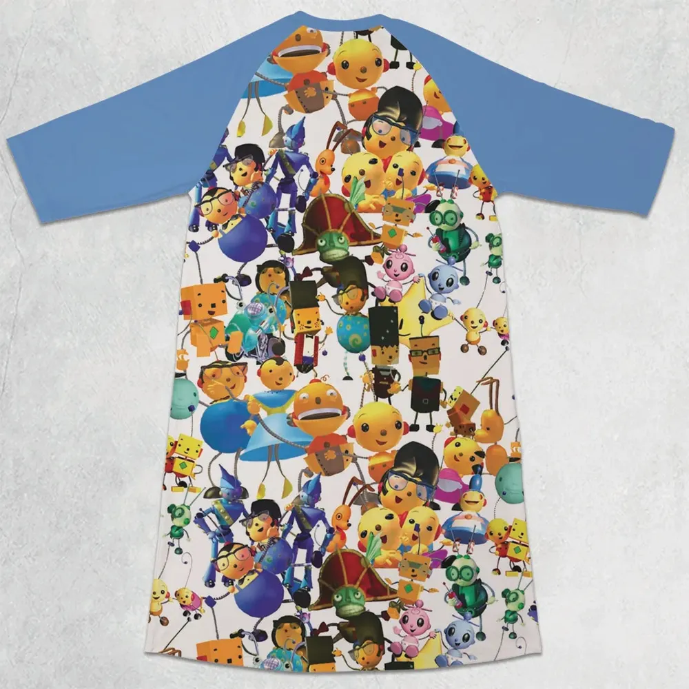 Rolie Polie Olie Seamless 3/4 Sleeve Raglan Dress - 2