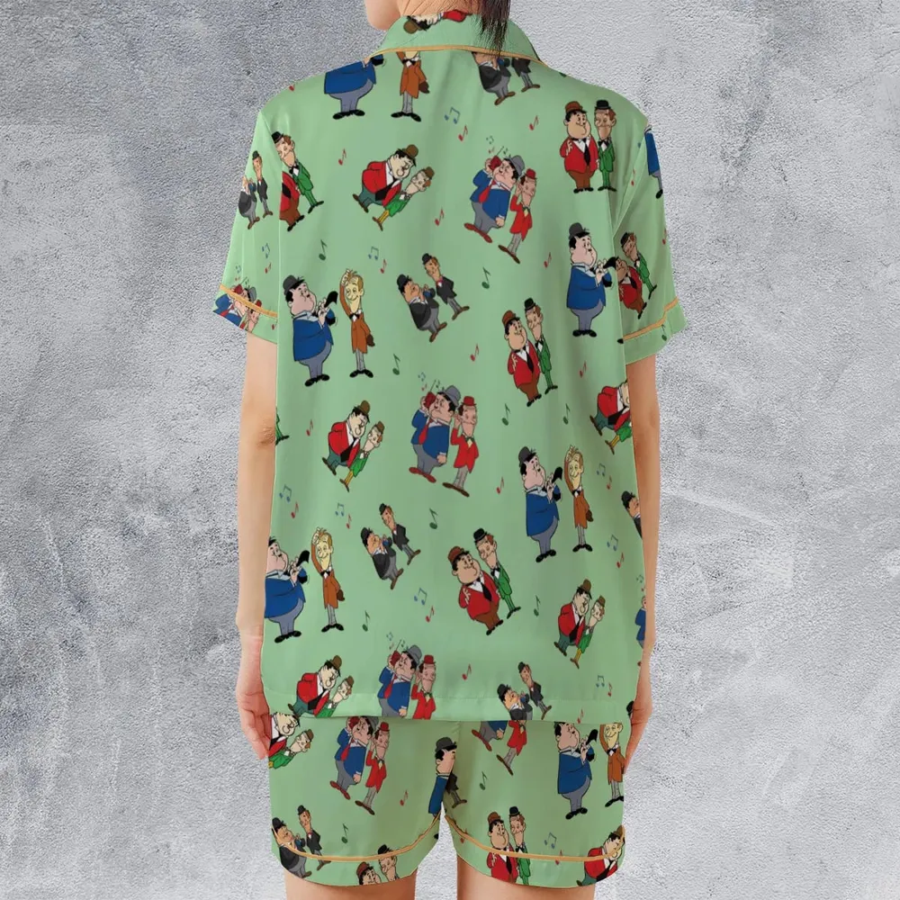Another Fine Mess Laurel And Hardy Satin Short-Sleeve Pajamas Set - 2
