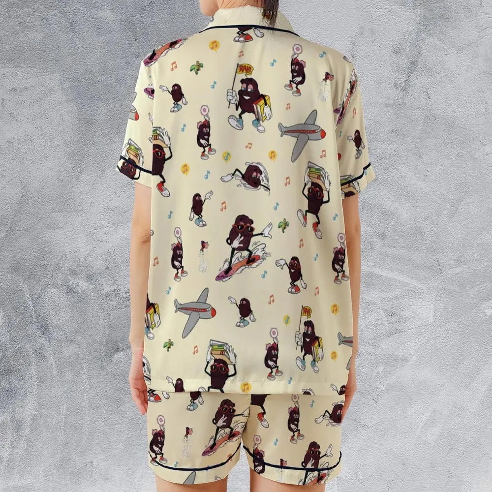 Hardee's california Raisins Mascots Satin Short-Sleeve Pajamas Set - 2